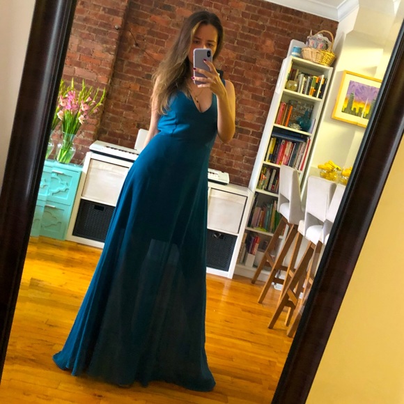 Chiffon Blue Dress Size 6 M - Picture 1 of 3